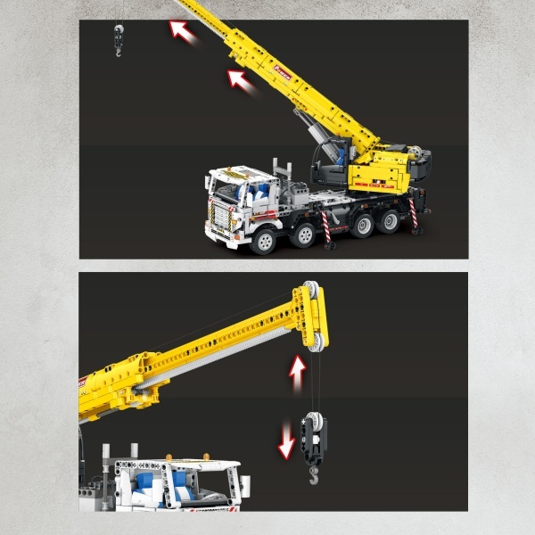 [With Motor] Reobrix 22007 Car crane Multiple Function Autocrane Technic
