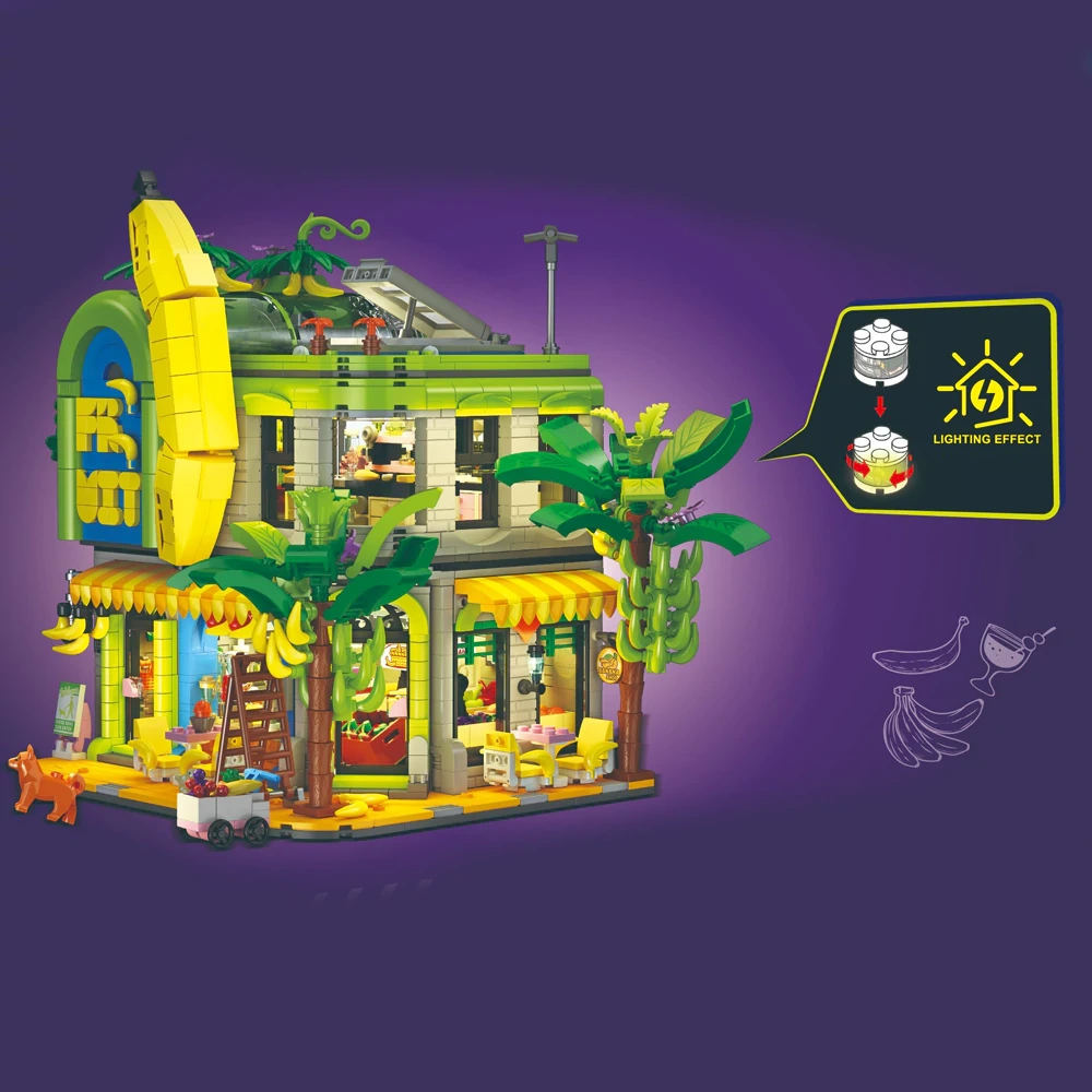 JIESTAR Banana Shop LEGO MOC Sets Fans