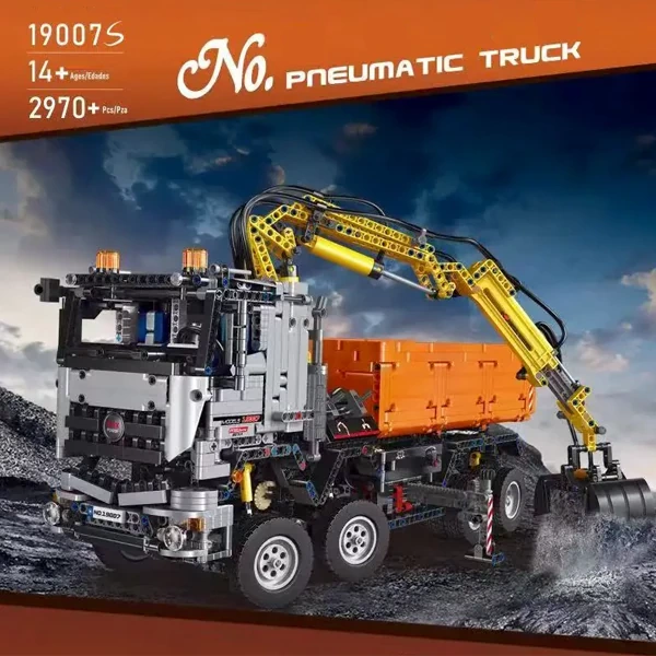 [With Motor] MouldKing 19007S Pneumatic Truck Technic
