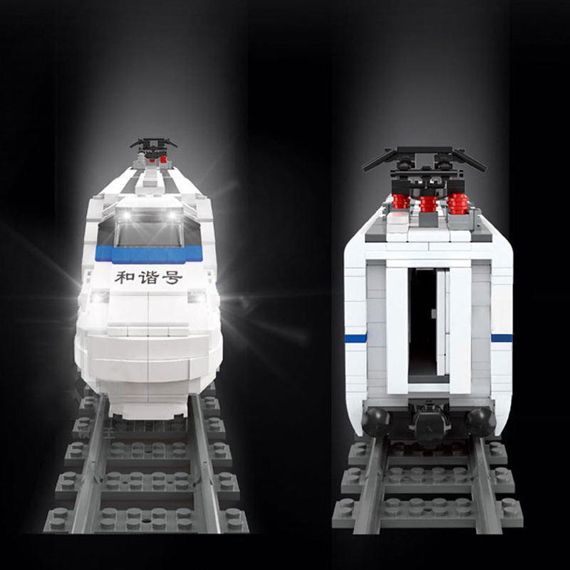 {WIth Motor}Mould King 12002 City Series World Railway CRH2 High-speed Train Building Block 1808±pcs Bricks Toy Ship From China