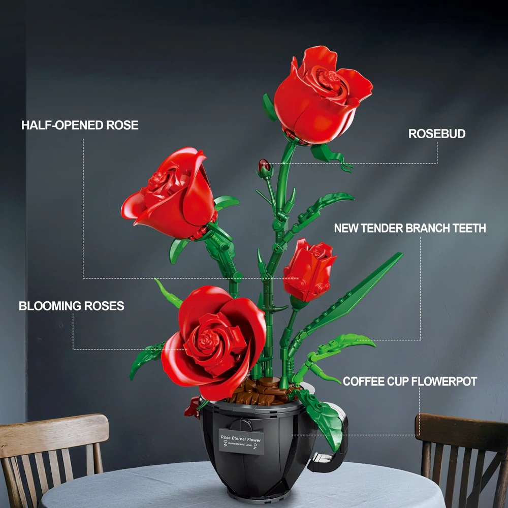 DK 3036 Coffee Cup Rose Creator Expert