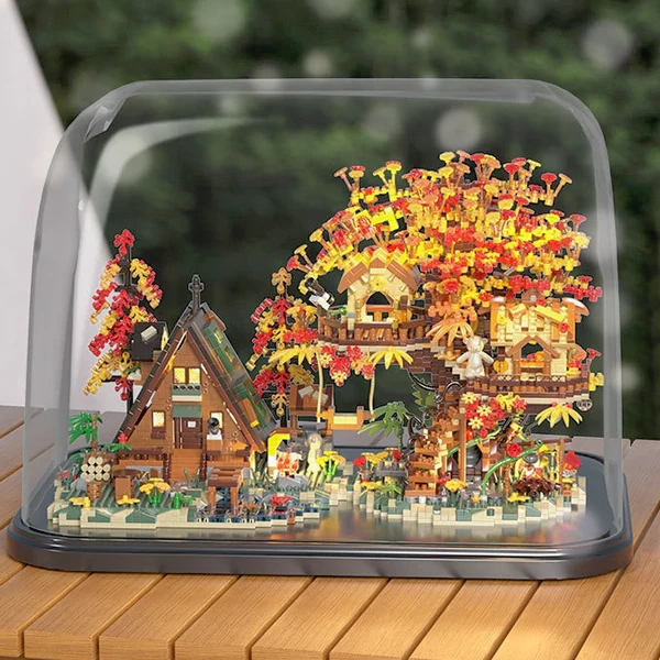 [Mini Micro Bricks] YKO Autumn Forest Tree House Combination Modular Buildings