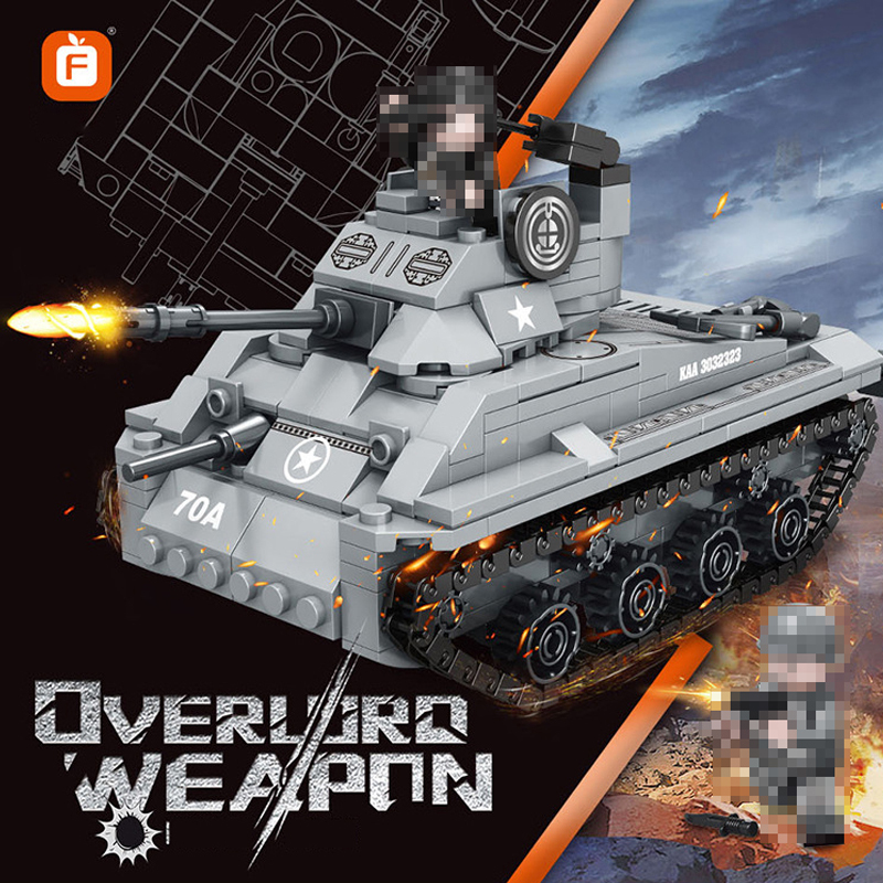 Forange FC4005 Military M4A3 Main Battle Tank Buliding Blocks 350±pcs Bricks Toys Model Form China
