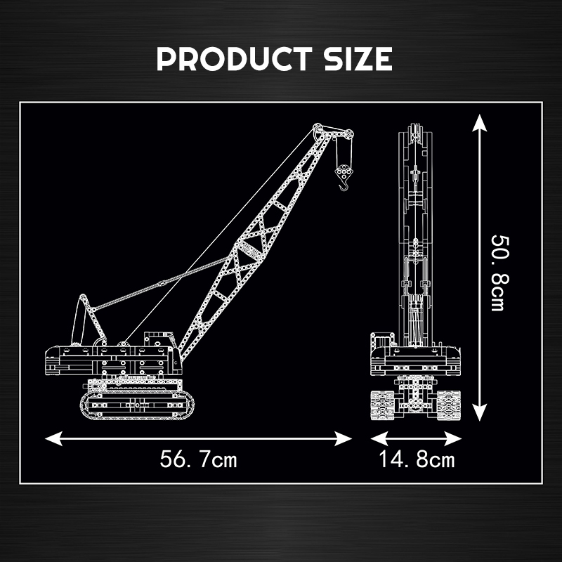 【With Motor】Mould King 15070 Red Crawler Crane Creator Expert Buliding Blocks 1292±pcs Bricks Toys Model Form China