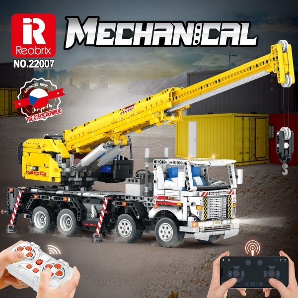 [With Motor] Reobrix 22007 Car crane Multiple Function Autocrane Technic