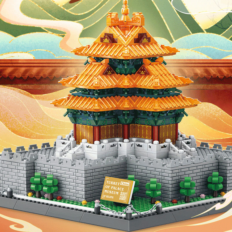 Wange 5239 Creator Expert Architecture Turret of Palace Museum-Beijing China Modular Building Blocks 1252pcs Bricks Toys From China
