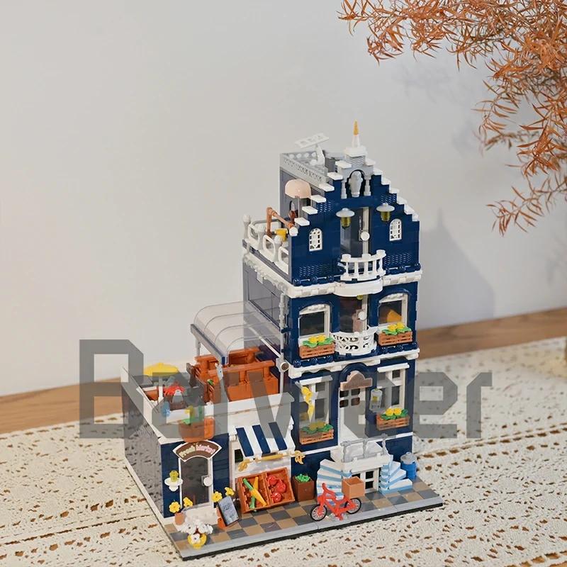 [Mini Micro Bricks] JiQing JQ10002 Market Street Modular Buildings