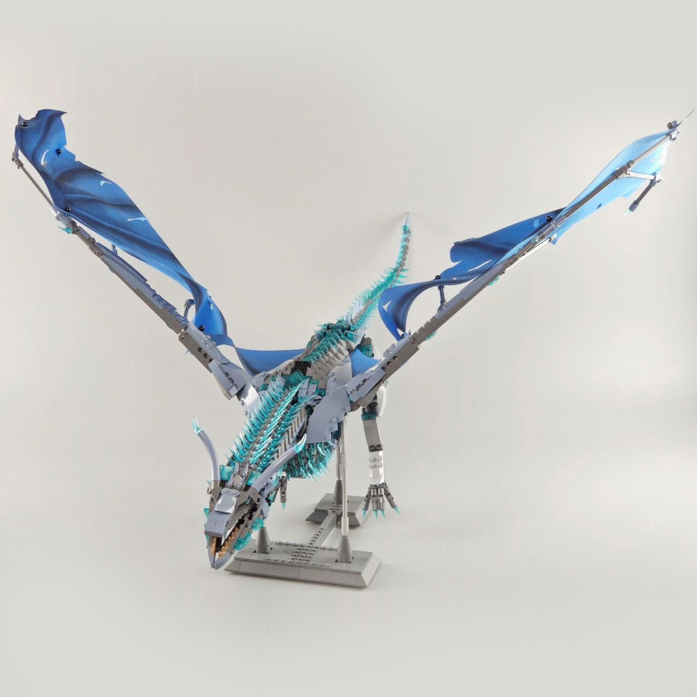 Super 18K  K90 Movie Game of Thrones Blue Drogon、Viserion Building Blocks 2000±pcs Bricks from China.