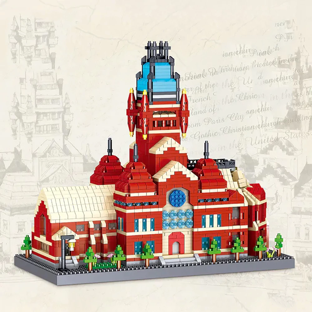 [Mini Micro Bricks] ZHEGAO LZ8332 Harvard Memorial Hall Modular Buildings