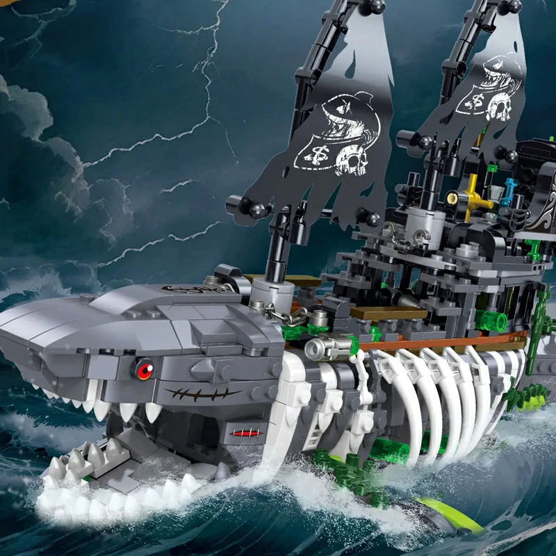 Mini Micro Bricks] ZHEGAO 651009 The Ghost Sea Shark Technic