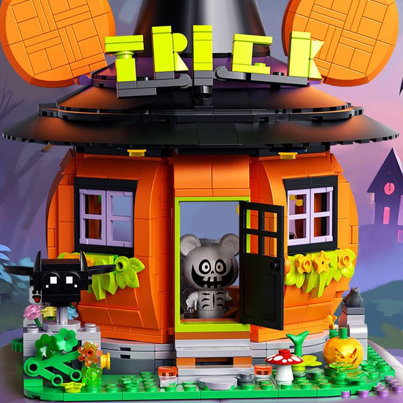 [Mini Micro Bricks] ZHEGAO 663013 Treasure Bear Pumpkin House Music Box