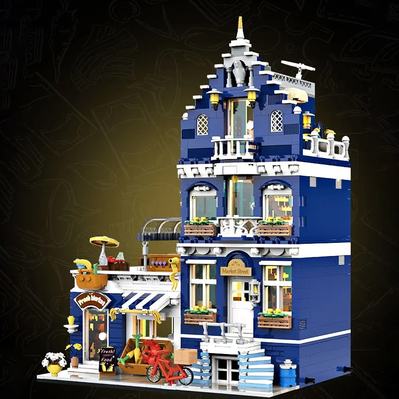 [Pre-Sale] [Mini Micro Bricks] JiQing JQ10002 Market Street Modular Buildings