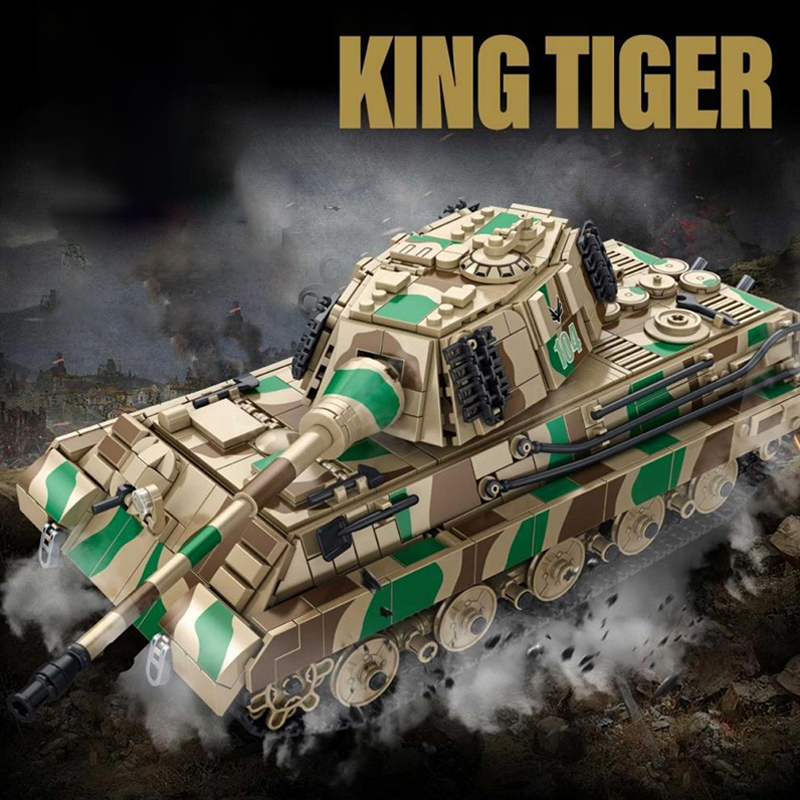 PANLOS 632016 Military King Tiger Heavy Tank Building Blocks 1974±pcs Bricks from China.