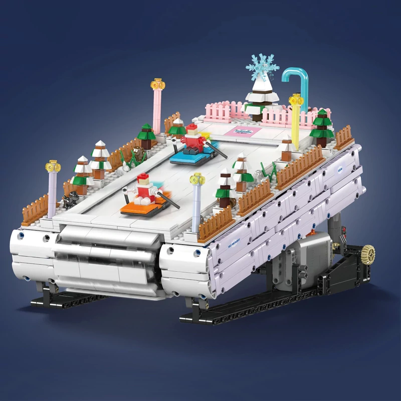 [With Motor] MouldKing 10158 Ski Resort Modular Buildings