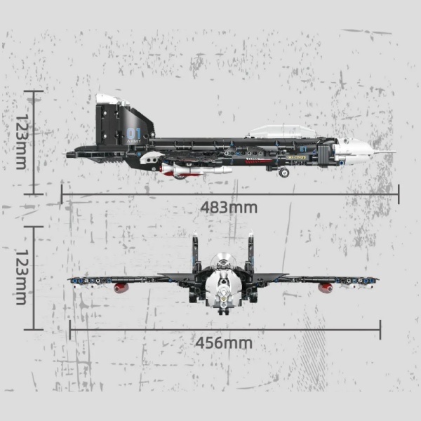 JIESTAR 58138 SU-47 Fighter Jet Military