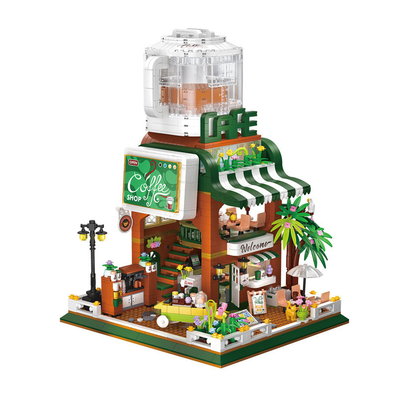 [Mini Micro Bricks] ZHEGAO 612001 Cofeterio Modular Buildings Creator Expert