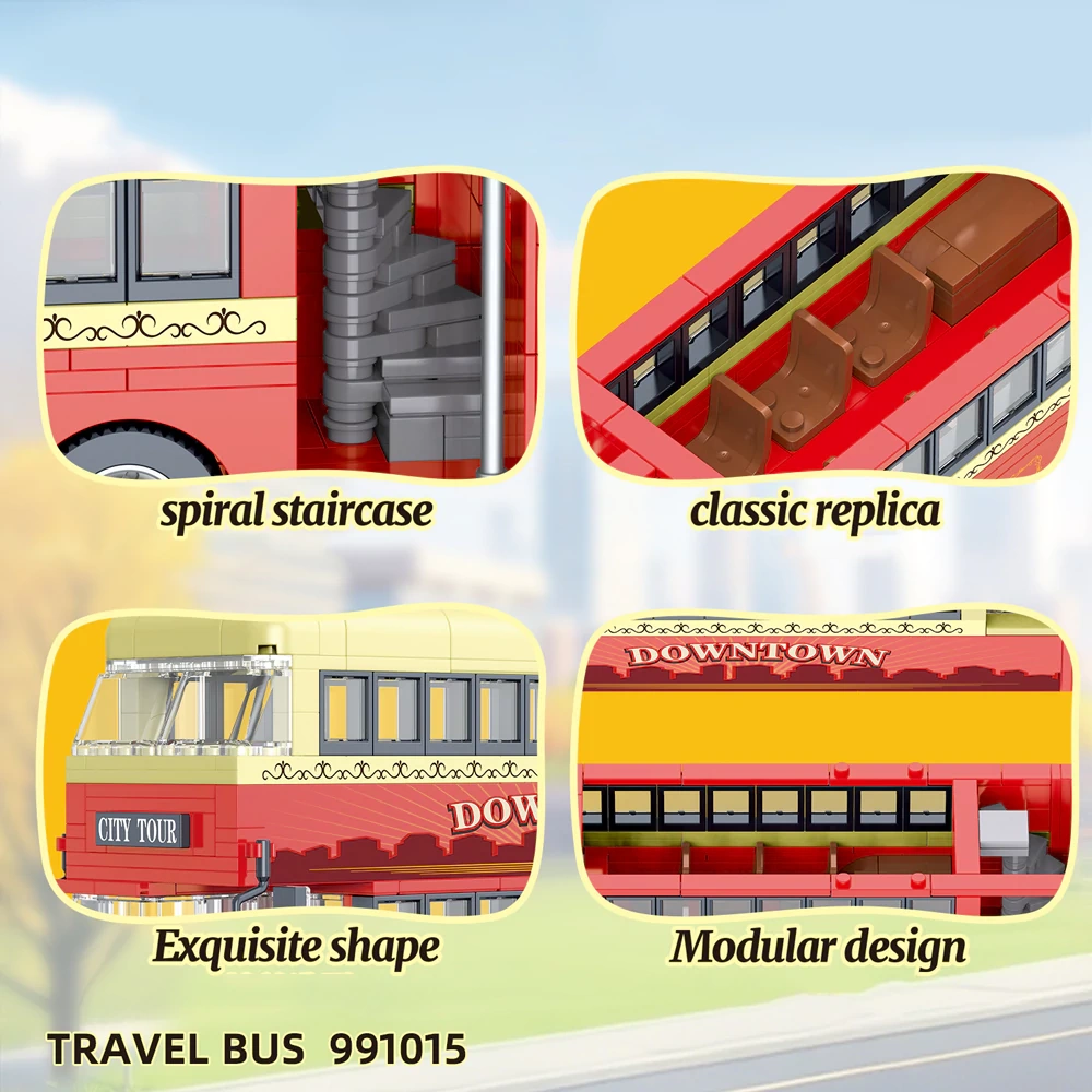 ZHEGAO Retro Double Decker Tourist Bus Technic