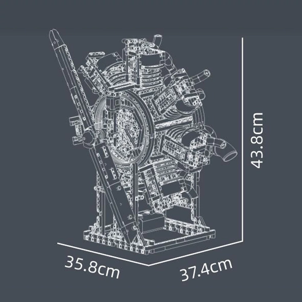 MouldKing 10233 Radial Aviation Engine Technic