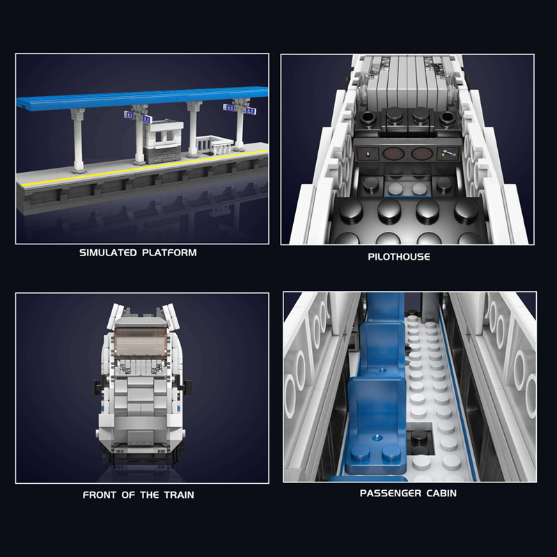 {With Motor}Mould King 12021 Technic World Railway CRH380A High-speed Train Building Blocks1211±pcs Bricks from China.