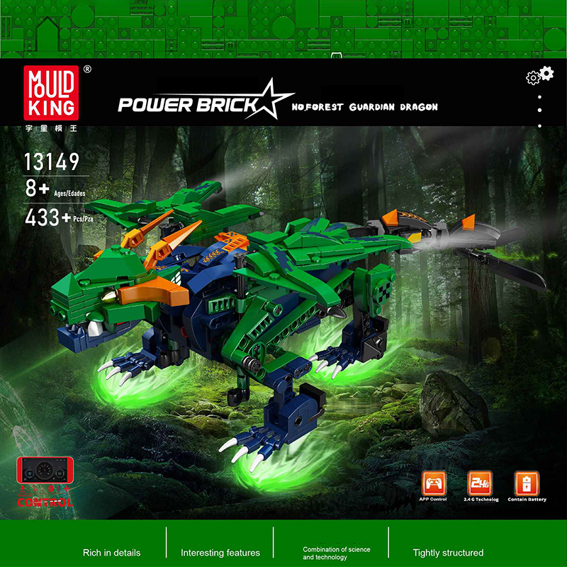 With Motor]Mould King 13149 Forest Guardian Dragon Creator Expert