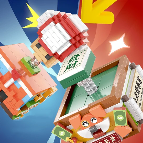 LEGO MOC [Mini Micro Bricks] MOYU Decompression Mushroom Mahjong ...