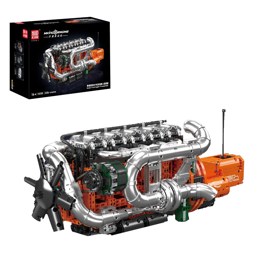 MouldKing 10200 Scania Truck engine Transmission Technic