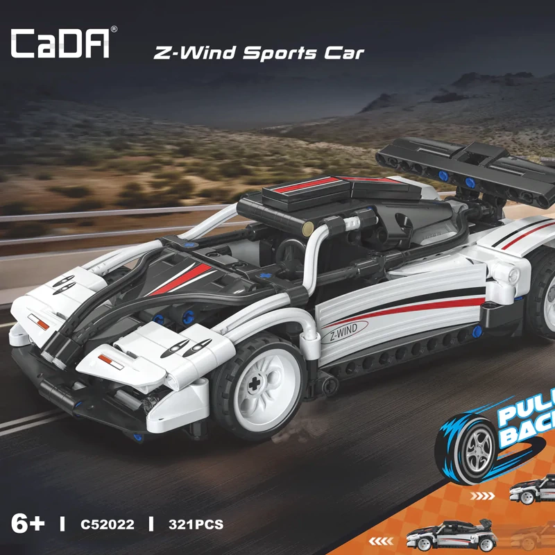 CaDA Sports Car Pull-Back Vehicle Technic