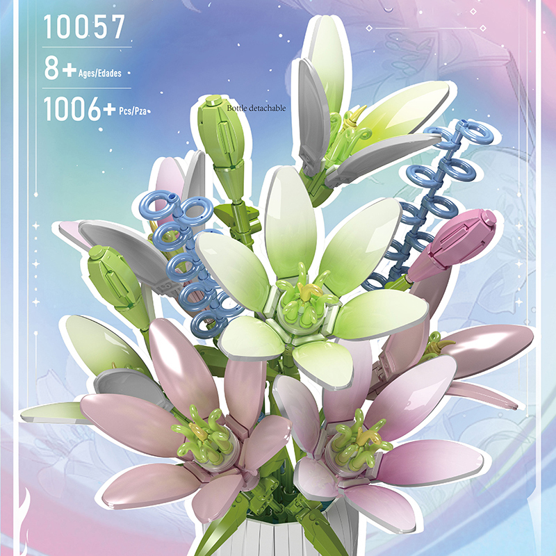 Mouldking 10057 Botanical Collection Flower World : lily Building Blocks 1006±pcs Bricks Model From China