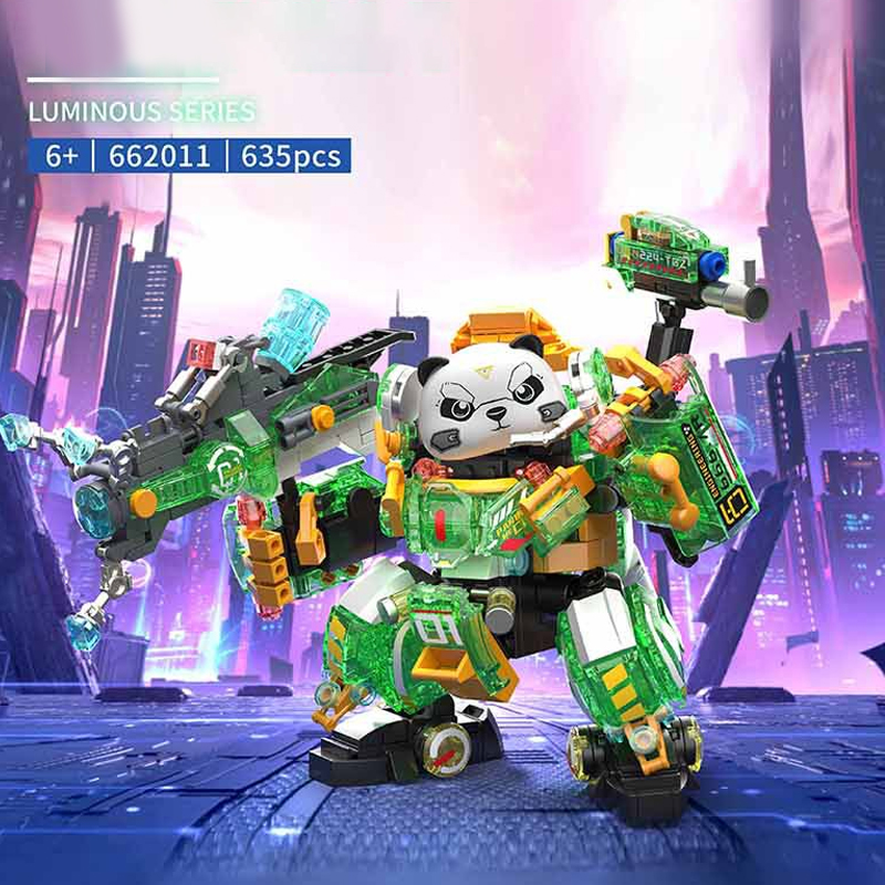 Mini Micro Bricks] ZHEGAO 662011-662012 Panda Mecha Creator Expert