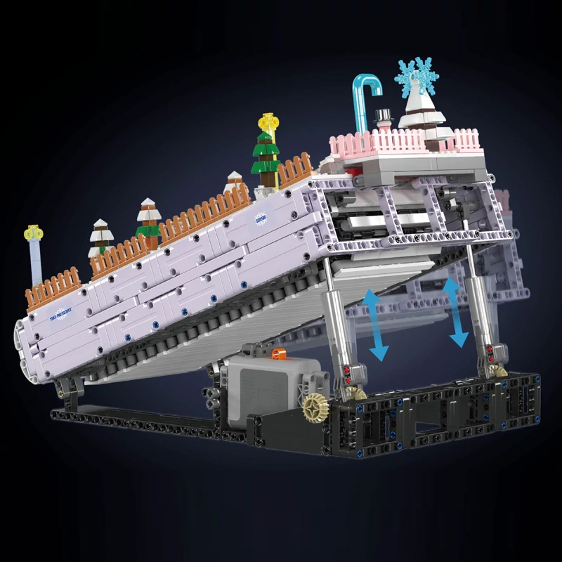 [With Motor] MouldKing 10158 Ski Resort Modular Buildings