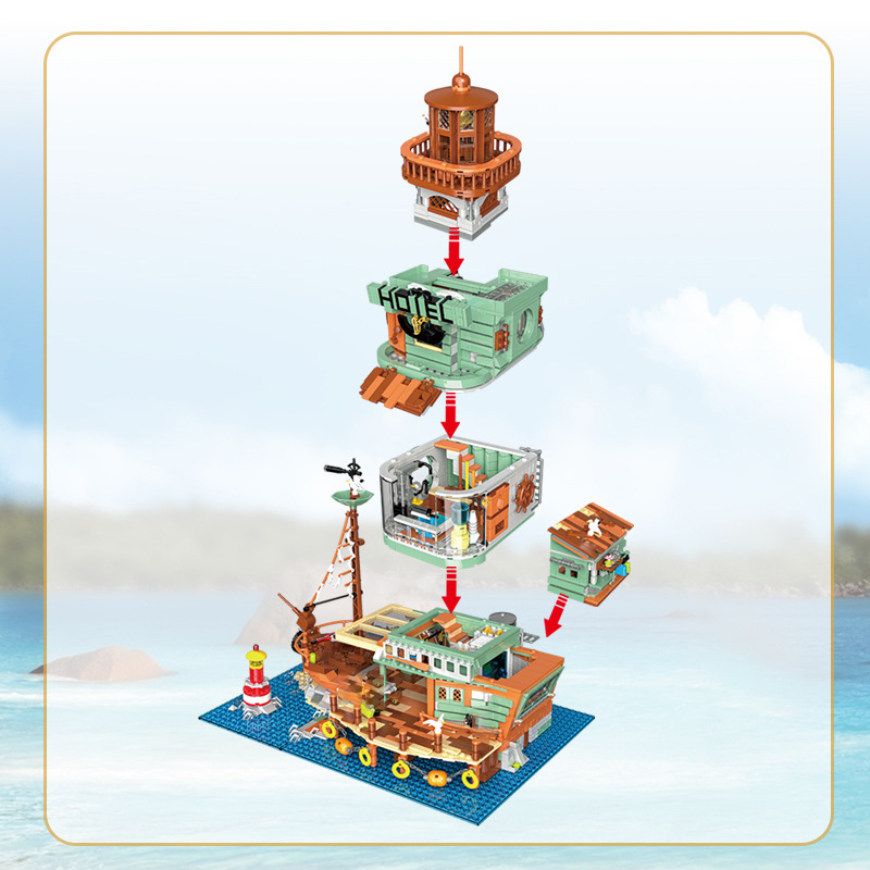 [Mini Micro Bricks] ZHEGAO 00422 Harbour Hotel Creator
