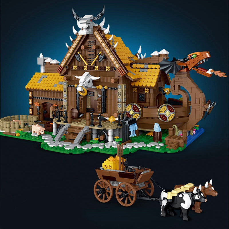 ZITIANYOUBUILD MOC-158270 Cabane Viking 485 Pièces – Set Compatible Lego Pour Enfants Dès 12 Ans