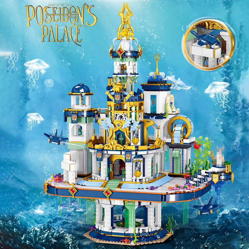【MIni Micro Bricks】ZHEGAO 00421 Poseidon's Palace Creator Expert Building Blocks 4133±pcs Bricks Model From China