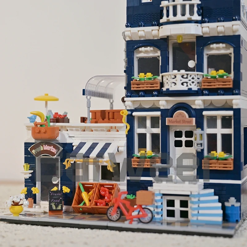 [Mini Micro Bricks] JiQing JQ10002 Market Street Modular Buildings