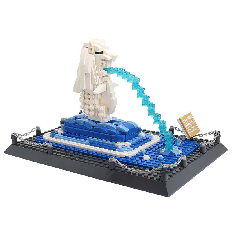 WANGE 4218 Creator Expert Architecture The Merlion Statye Singapore Modular Building Blocks 503p±pcs Bricks Toys From China