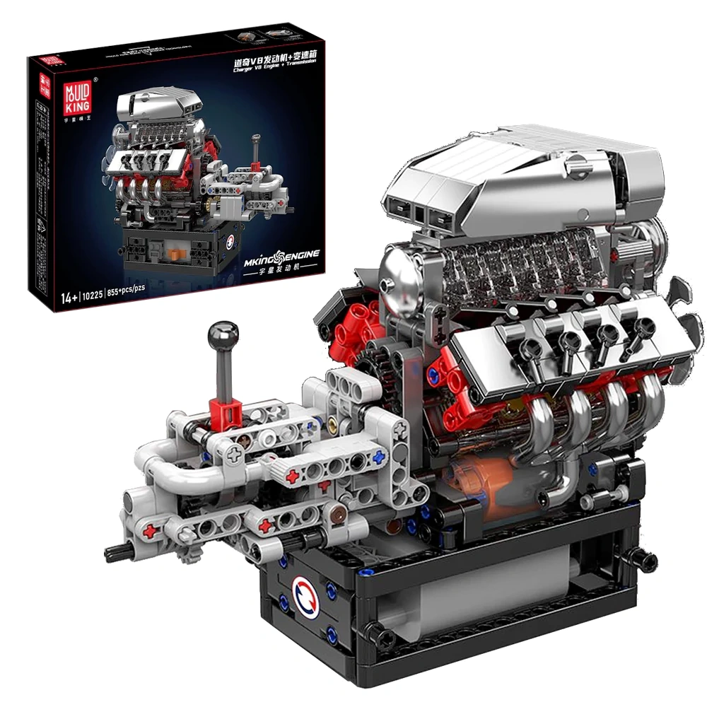 MouldKing 10225 Charger V8 Engine Transmission Technic