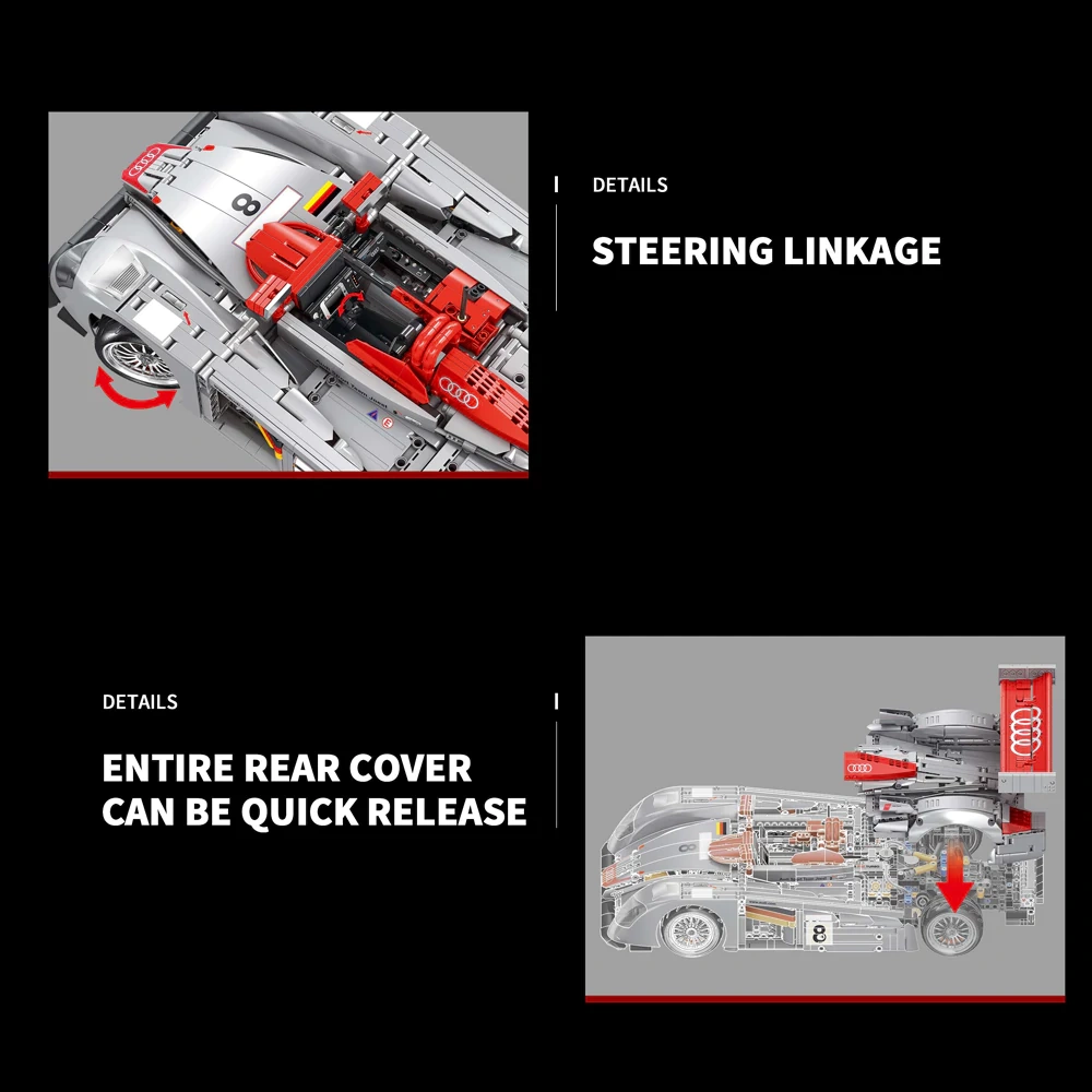 ProBlocks YC-23044 AUDI R8 LM-P 1:10 Technic