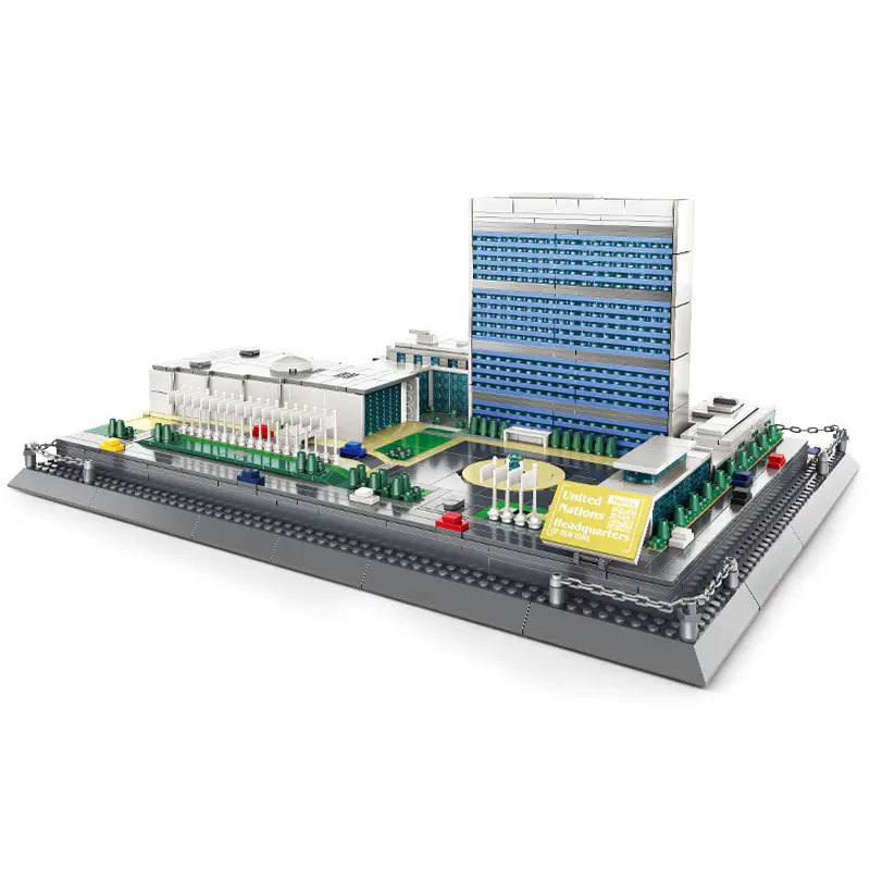 Wange 6219 Creator Expert Architecture United Nations Headquarters New York America Modular Building Blocks 1597pcs Bricks Toys From China