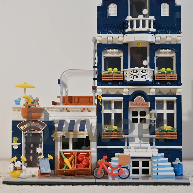 [Mini Micro Bricks] JiQing JQ10002 Market Street Modular Buildings