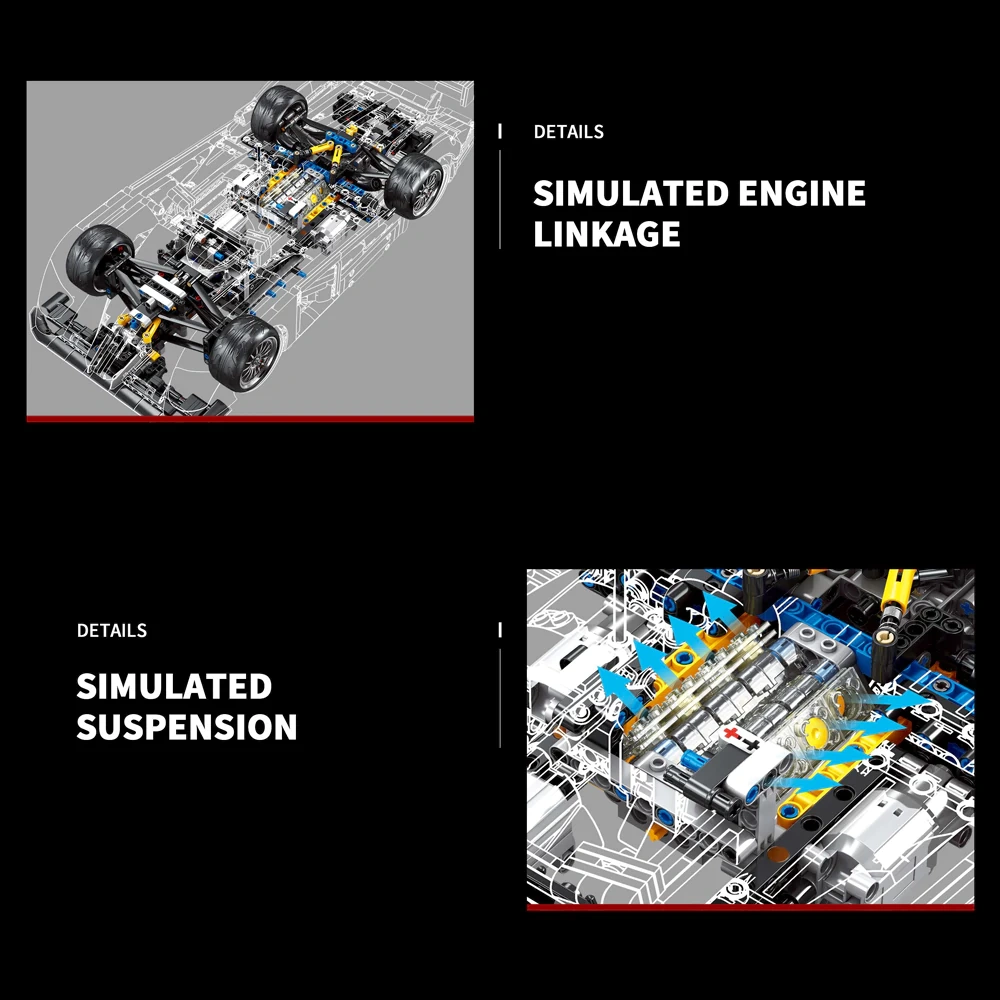 ProBlocks YC-23044 AUDI R8 LM-P 1:10 Technic