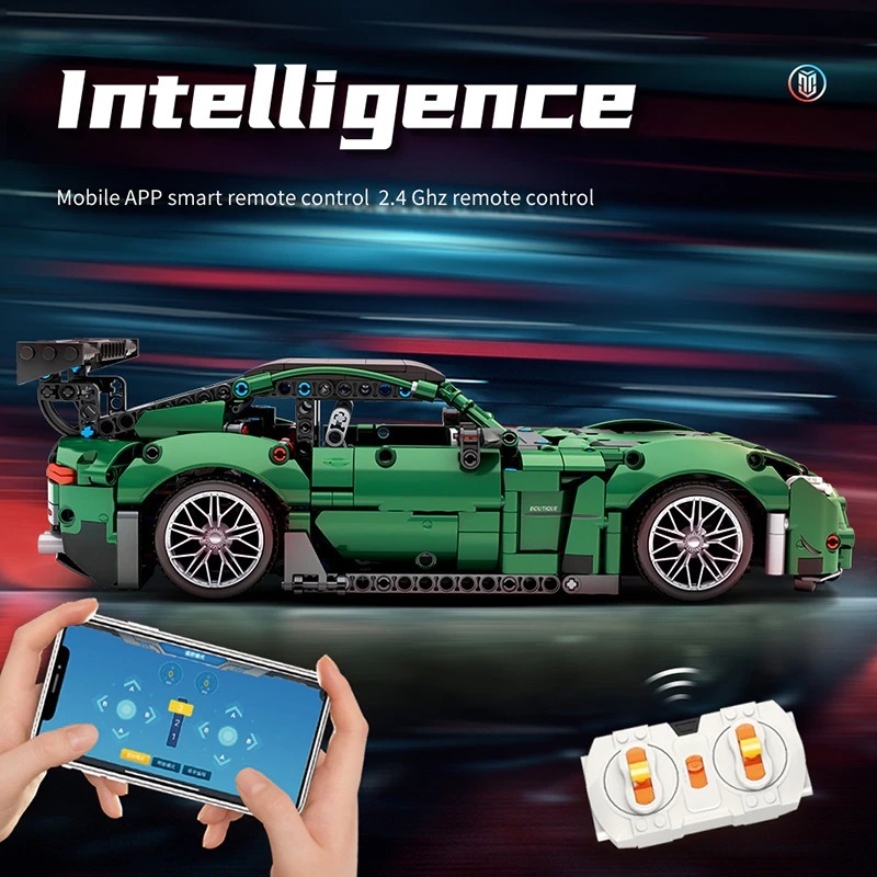 MoYu 88302 Moc Super Racing Technology Car AMG Green Goblin 1:14 Master Children's Toy without Motor 1460pcs from China.