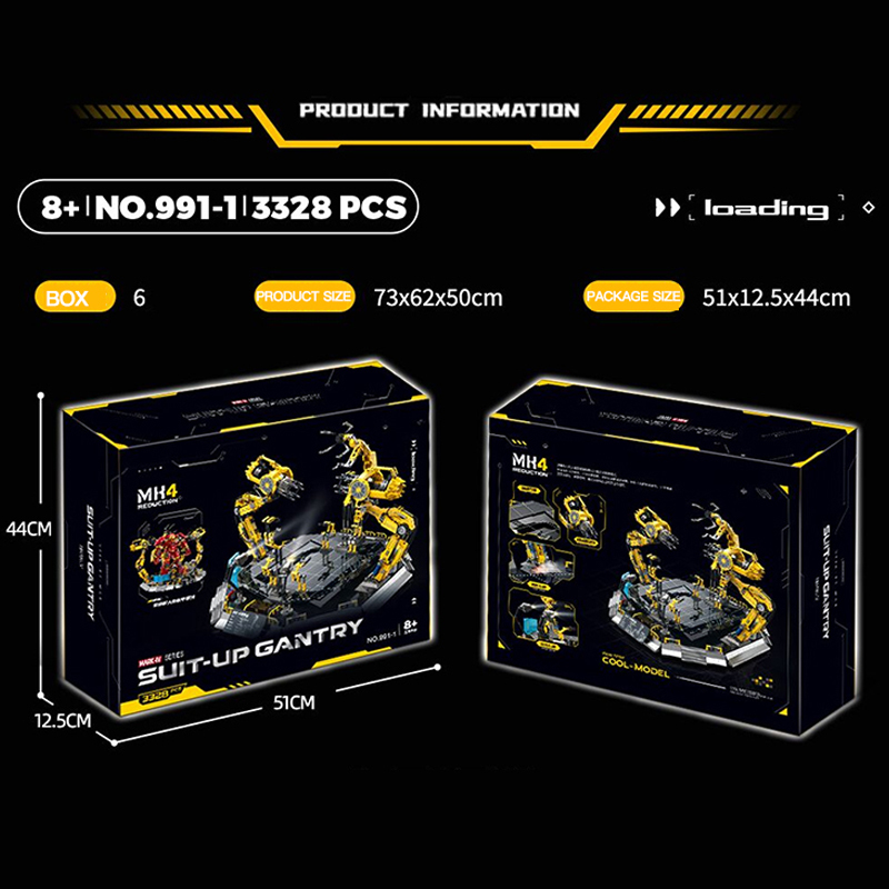 {With Light} 991-1 Super heroes Marvel MK-4 Hulkbusers Building Blocks 3328±pcs Bricks from China.