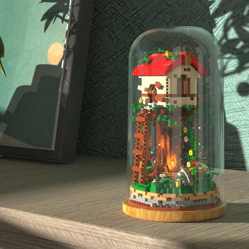 {With Light} GEJIA 6067 Romantic Small House Building Blocks 1166±pcs Bricks from China.