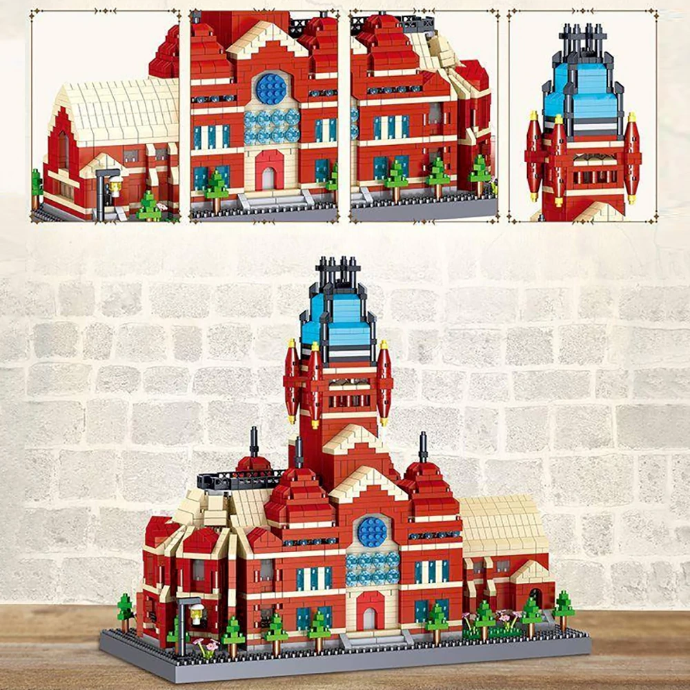 [Mini Micro Bricks] ZHEGAO LZ8332 Harvard Memorial Hall Modular Buildings