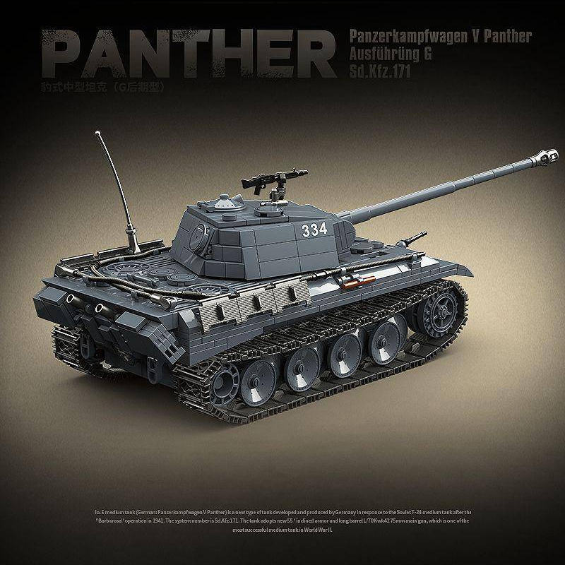QUANGUAN 100246 Military Panther Ausfuhrung G Sd.Kfz.171 Tank Building Blocks 1180±pcs Bricks from China.