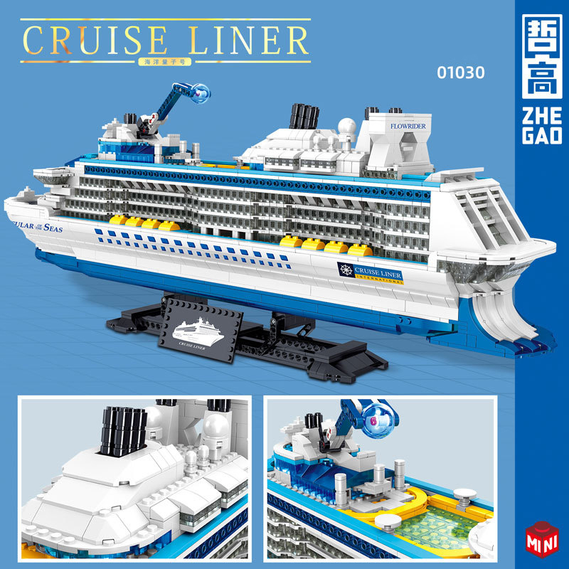 {Mini Bricks} ZHEGAO 01030 Creator Expert Cruise Liner Molecular of the Seas Building Blocks 2428±pcs Bricks from China
