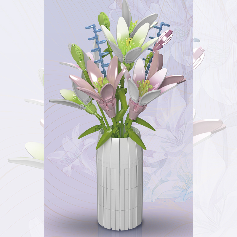 Mouldking 10057 Botanical Collection Flower World : lily Building Blocks 1006±pcs Bricks Model From China