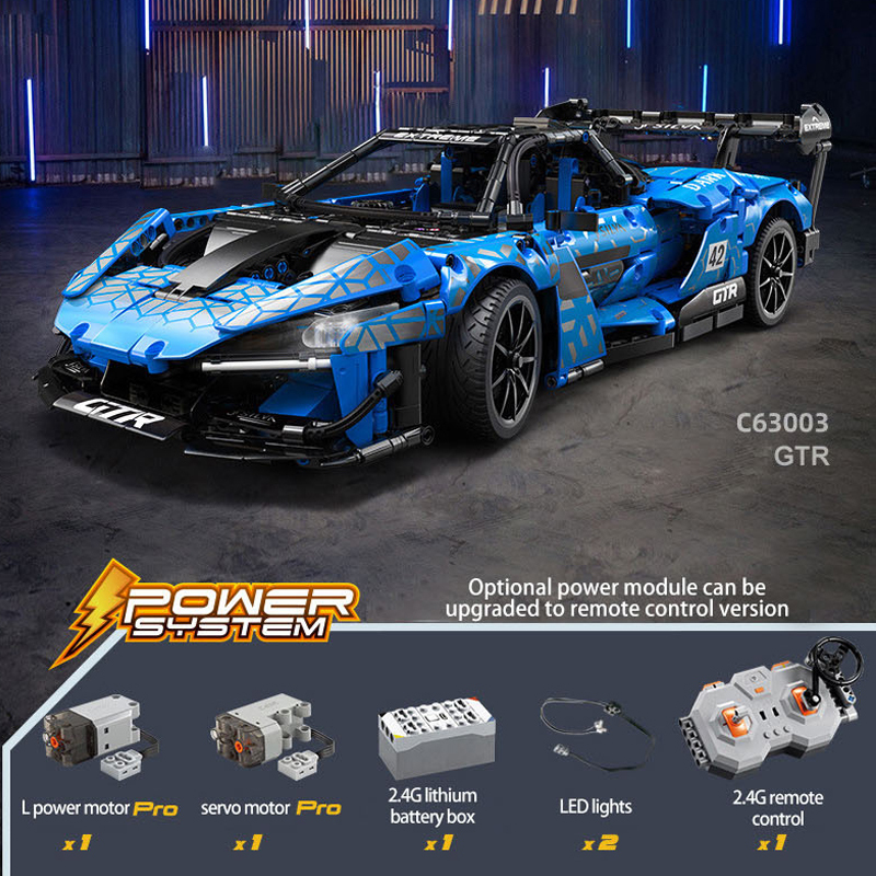 MOC Building blocks Cada C63003 Dark Knight GTR ( McLaren Senna ) 2088pcs remote control car bricks toy ship from China.