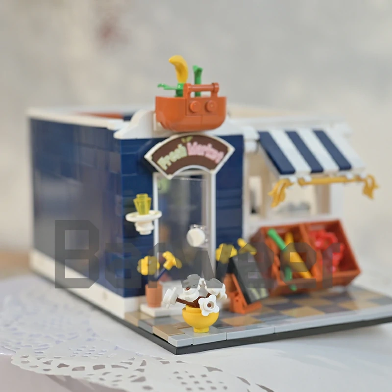 [Mini Micro Bricks] JiQing JQ10002 Market Street Modular Buildings