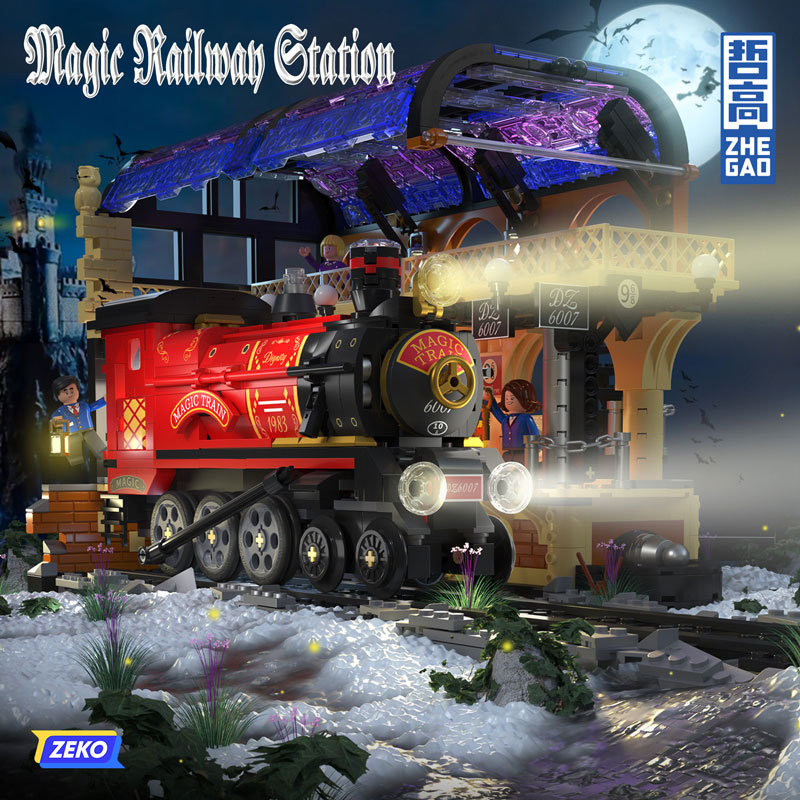 {Mini Bricks}ZHEGAO DZ6007 Movie & Game Harry Potter Magic Railway Station Magic Train Building Blocks 1308±pcs Bricks from China.
